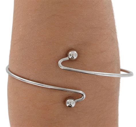 ky  armlet silver tone upper arm band cuff bracelet single ball  usa  ebay