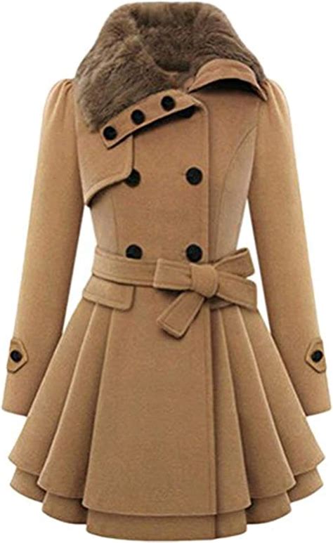 hx fashion mantel damen elegante vintage verdicken warme trenchcoat winter classic langarm slim