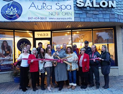 aura spa beauty salon grand opening niles chicago