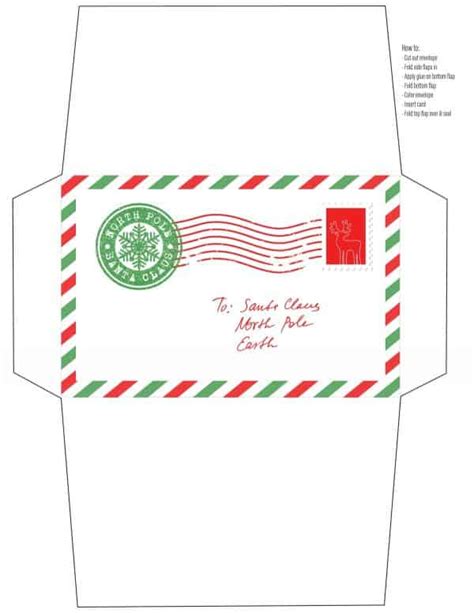 downloadable  printable santa envelopes north pole  printable