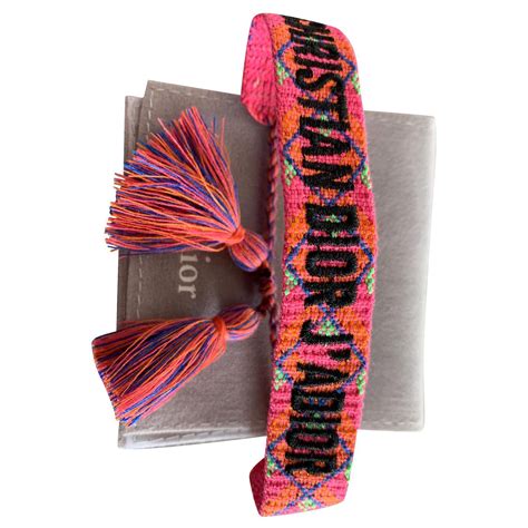 bracelet christian dior jadior pink cloth ref joli closet