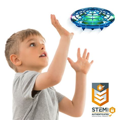 force scoot hand operated drone  kids indoor ufo flying toy drone blue walmartcom