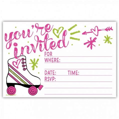 signs youre  love  roller skating party invitation template