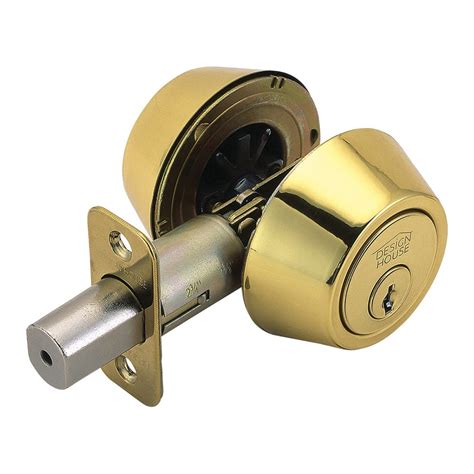 design house  double cylinder   adjustable deadbolt polished brass walmartcom