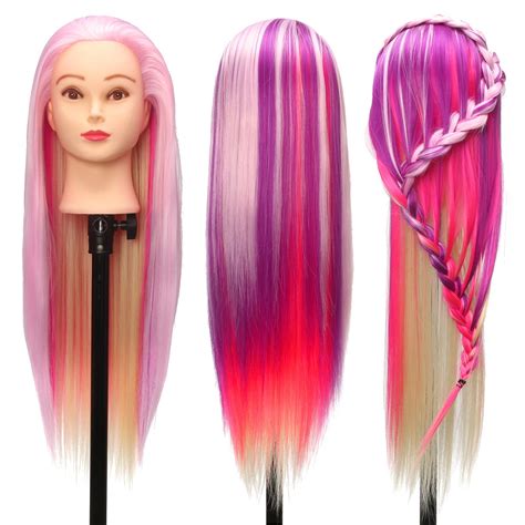 colorful hair styling practice mannequin head training head