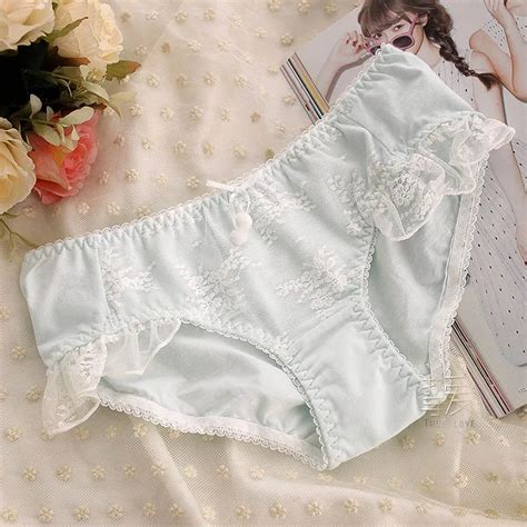 2017 autumn new japanese cute girl low waist sexy panties lace cotton