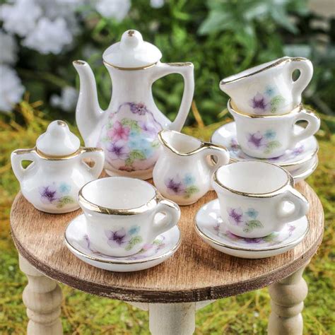 miniature ceramic tea set