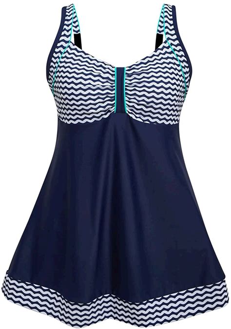 Danify Womens Plus Size Swimsuits Slimming Tummy Control Navy Size