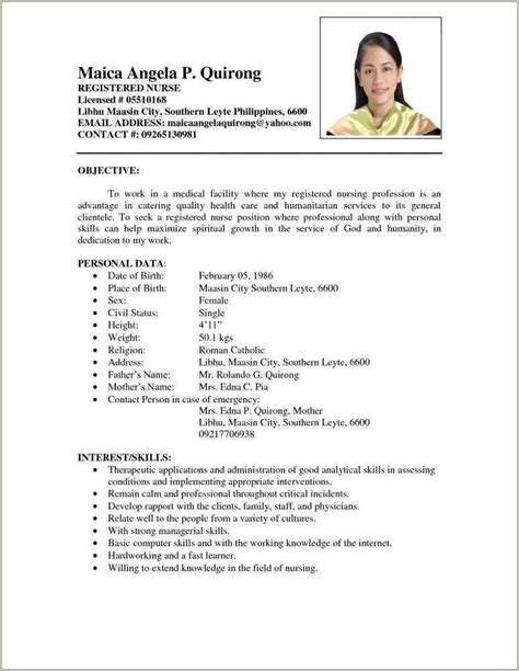 working student resume sample philippines resume  gallery