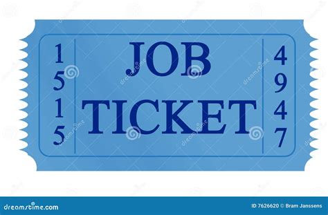 job ticket stock photo image