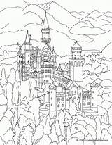 Coloring Pages Germany Neuschwanstein Castle Popular sketch template