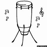 Conga Coloring Drum Instruments African Pages Musical Congas Drums Steel Color Music sketch template