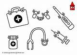 Doctor Drawing Kit Coloring Kids Medical Tools Set Pages Printable Kits Student Gift Paintingvalley sketch template
