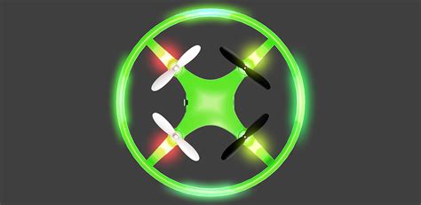 mindscope sky lighter disc drone green light  led glow stunt action radio control rc