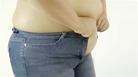 Fat Woman Body Trying To Put On Tight Jeans Stock Footage Sbv 308425941
