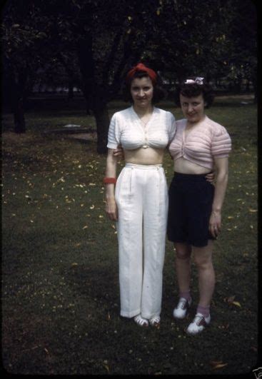 Two Midriff Bearing 1940s Fashionistas Vintage 1940s Summer
