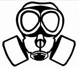 Gas Mask Coloring Drawing Template Masks sketch template
