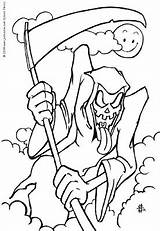 Coloring Pages Halloween Scary Death sketch template