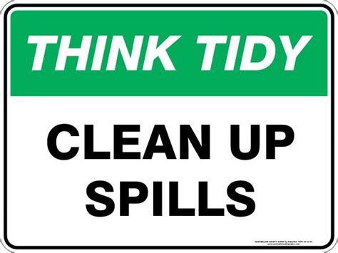 clean  spills australian safety signs