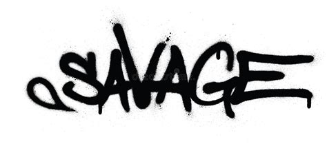 graffiti savage word sprayed in black over white stock vector