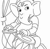 Drawing Ganesh Ganpati Coloring Paintingvalley Pages sketch template