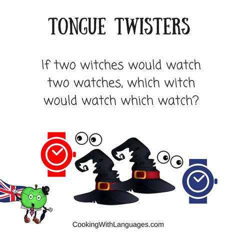 english tongue twisters  cooking  languages