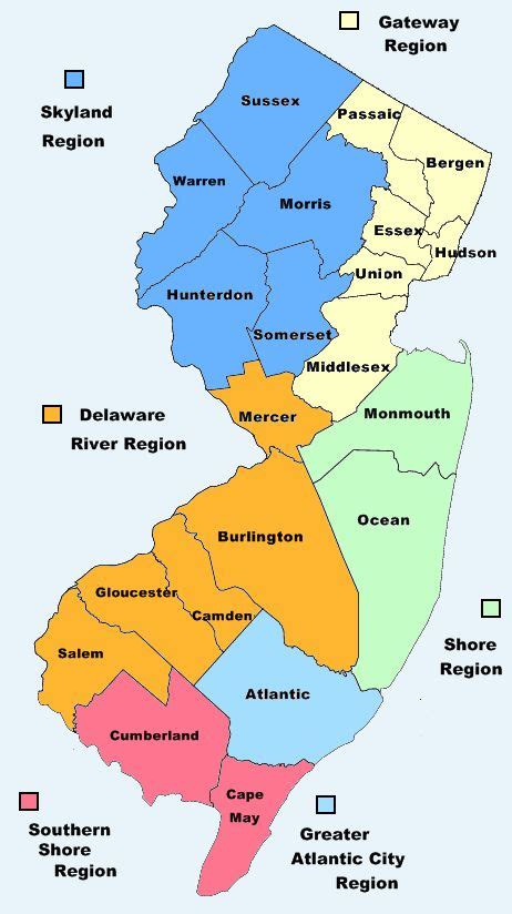 map   jersey nj county map  jersey state map  nj counties