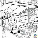 Coloring Pages Thomas Truck Printable Halloween Train Tonka Tank Engine Station Kids Drawing Garbage Tunnel Toy Color Loader Dump Friends sketch template