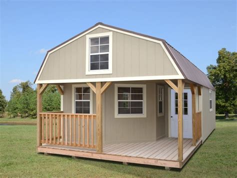 custom finished cabins  enterprise center lofted barn cabin shed  tiny