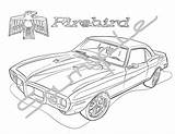 Firebird Coloring Pontiac 1969 Adult Printable Instant sketch template