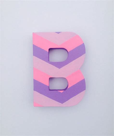 pink  purple chevron letters handpainted letters custom