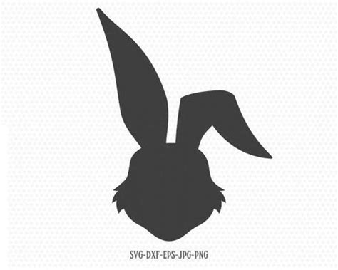easter bunny cartoon face silhouette svg easter svg easter etsy