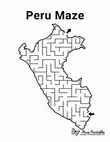 Peru Maze Map Mazes Museprintables sketch template