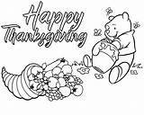 Thanksgiving Coloring Pages Pooh Disney Printables Winnie Printablee Fall Via sketch template