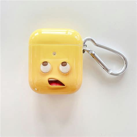 funny yellow expression airpods casefor airpods   etsy