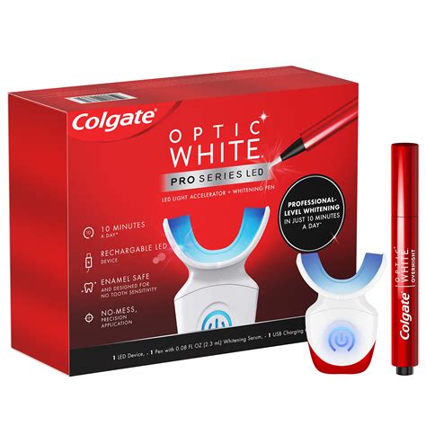 buy colgate optic white pro series teeth whitening   led tray kit