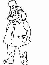 Coloring Pages Winter Clothes Girl4 Color People sketch template
