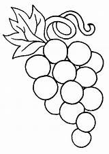 Coloring Pages Grapes Grape Template Kids Uva Colorir sketch template