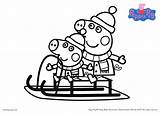 Peppa Coloring Pig Pages Printable Colouring Christmas Print Worksheets Sheet Sheets Color Kids Sleigh Rocks Multitasking Peppapig Woman Getcolorings Nanny sketch template