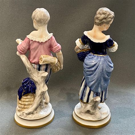 pair of 19th century continental porcelain figures antique ceramics