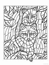 Coloring Pages Animal Adults Adult Mosaic Printable Pattern Creative Glass Book Stained Colouring Sheets Dover Patterns Mosaics Haven Volwassenen Kleuren sketch template