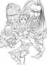 God War Coloring Pages Lineart Template sketch template