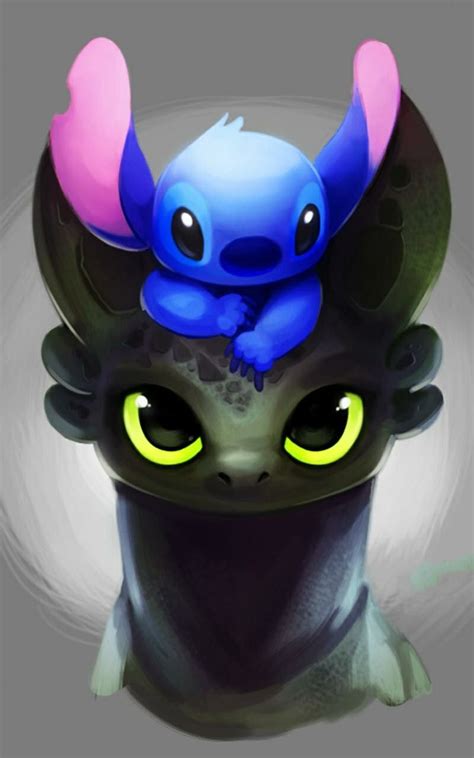 cute stitch  toothless wallpaper imagesee