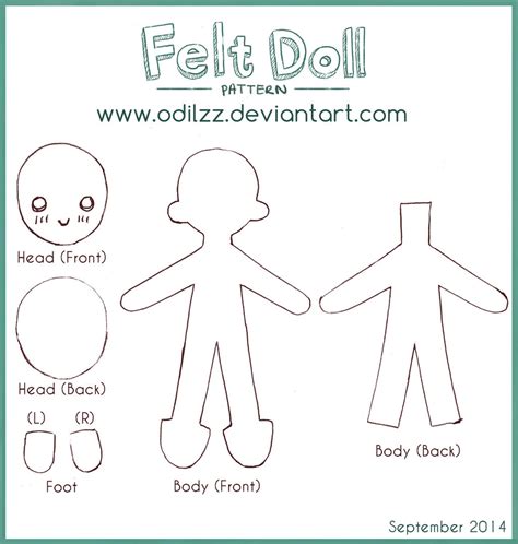 felt doll pattern   odilzz  deviantart