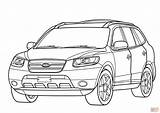 Hyundai Fe Santa Car Coloring Suv Pages Cars Sketch Template Color Categories Kids sketch template