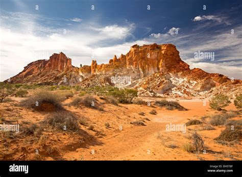 spectacular australian outback desert landscape  golden rocky