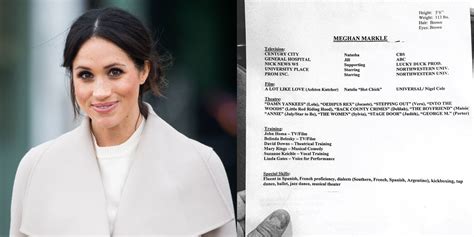 Meghan Markle S Old Acting Résumé And Headshot Reveal Her