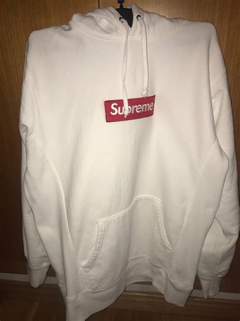 supreme box logo hoodie white grailed