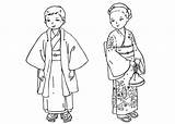 Coloring Japanese Pages Traditional Children Colorkid sketch template