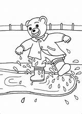 Brun Ours Petit Coloriage Imprimer Colorir Urso Saute Flaque Pequeno Páscoa sketch template